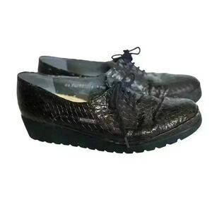Mephisto Women’s Size 7 1/2 Croc Style Leather Oxford Dress Shoes